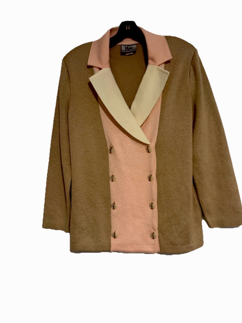 Vintage Mita Two-Tone Pink & Brown Double-Breasted Jacket